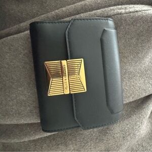 Charles & Keith Black Wallet with Gold Accent